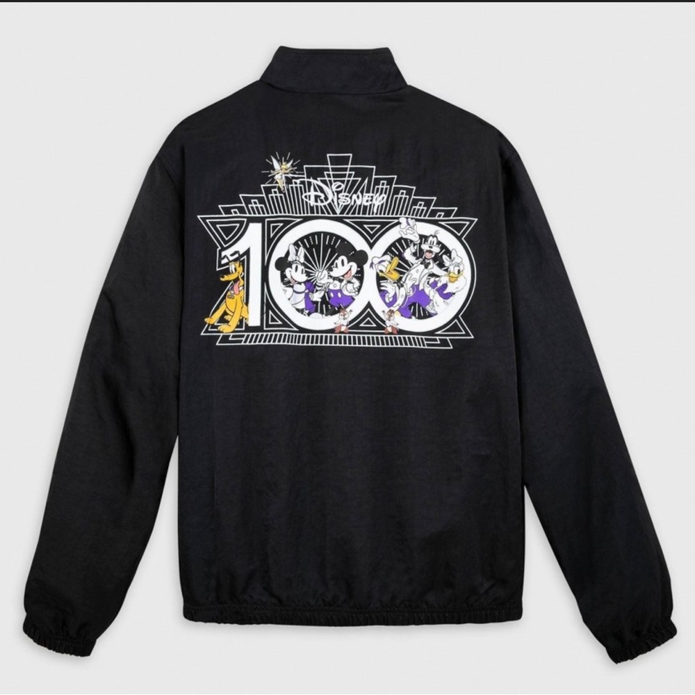 Disney 100 Years Of Wonder Black Unisex Windbreaker Jacket XS